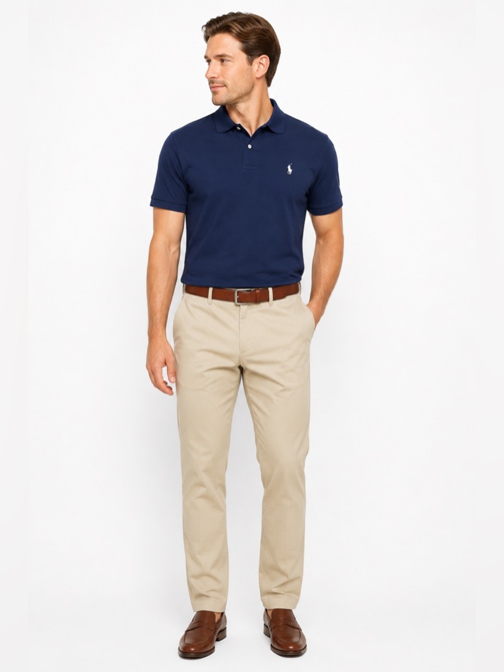 Lauren Ralph Lauren Flex Performance Stretch Chino Pants Khaki Preppy 34x32 NEW